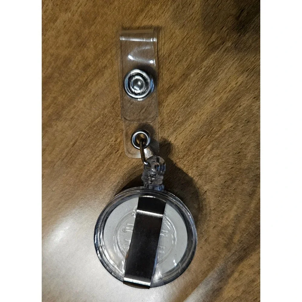ID holder. Retractable. Vintage AS Button. Handmade. Bling. Rare.‎ Crew. Unique